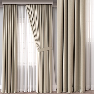 Rendered Curtain Model 725 3D model image 1 