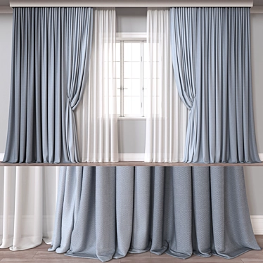 Window Curtain 3D Model Kit 3D model image 1 