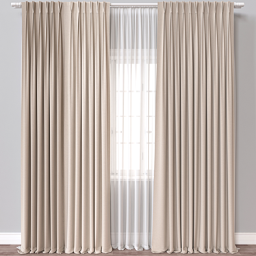 Window Curtain 3D Model Polys: 83586 verts:86542 3D model image 1 