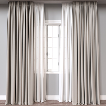 Luxury Curtain 3D Model 3D model image 1 