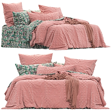 Luxurious Velvet Blush Quilt Cover 3D model image 1 