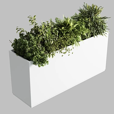  Modern Stand with Plastic Box Plants 3D model image 1 