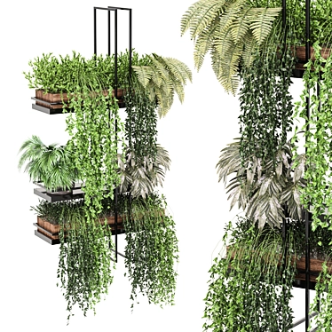 Metal Box Hanging Plants Set 3D model image 1 