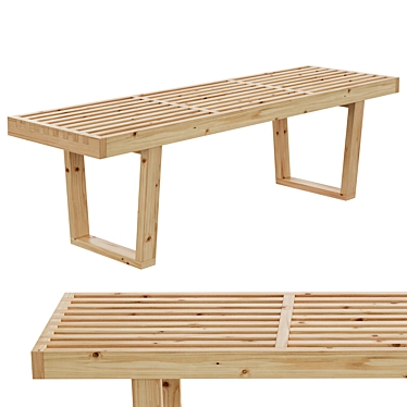 Title: Plywood Bench: Classic Charm 3D model image 1 