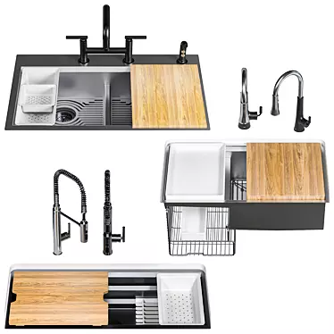 Kohler Sink Set Collection Workstation 3D model image 1 