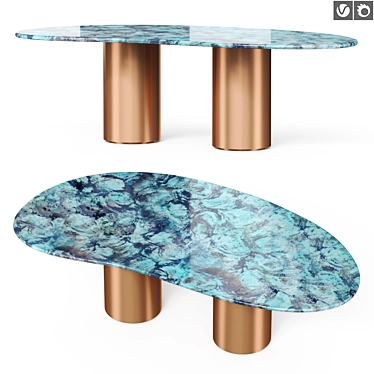 Modern Geometric Steel Table 3D model image 1 