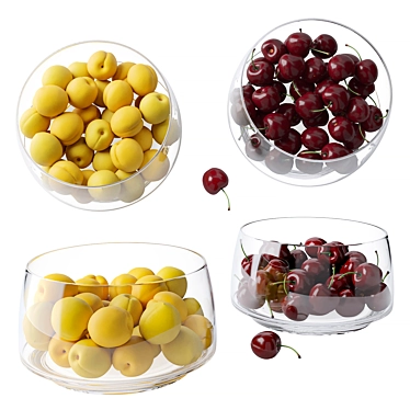 Crystal Clear Glass Fruit Bowl 3D model image 1 