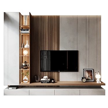 Modern TV Wall Decor Shelf 3D model image 1 