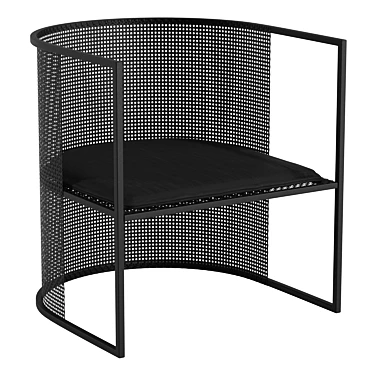 Bauhaus-Inspired Steel Easy Chair 3D model image 1 