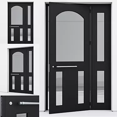 Sleek Aluminium Door Design 3D model image 1 
