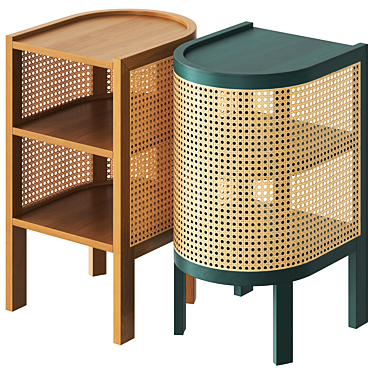 Rattan Bedside Table Render 3D model image 1 