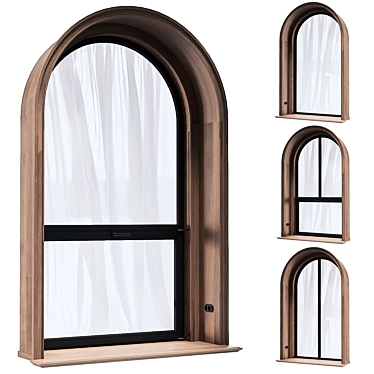 Modern Arch Windows - 3D Assets 3D model image 1 