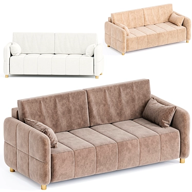 Brent Velvet Stone Sofa 3D model image 1 