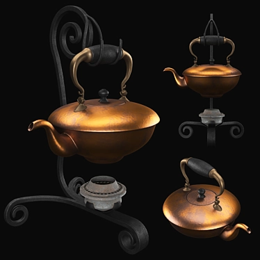 Antique Teapot 3D Model Kit 3D model image 1 