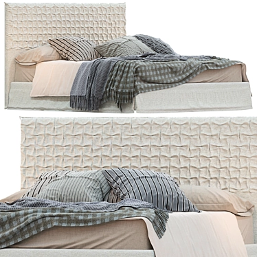 Clay Headboard Bed, Bolzan Collection 3D model image 1 