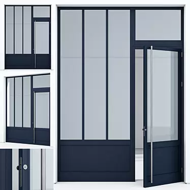 Modern Aluminium Door 356 Render 3D model image 1 