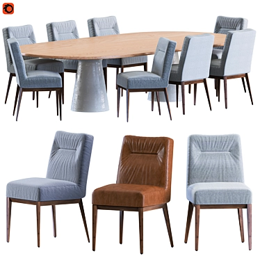 Calligaris chair TOSCA chair and Reverse Conference Table with 2 Central Base