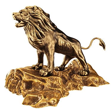 Majestic Lion Statue Model 3D model image 1 