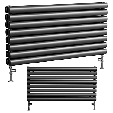 Textured Anthracite Horizontal Radiator 3D model image 1 