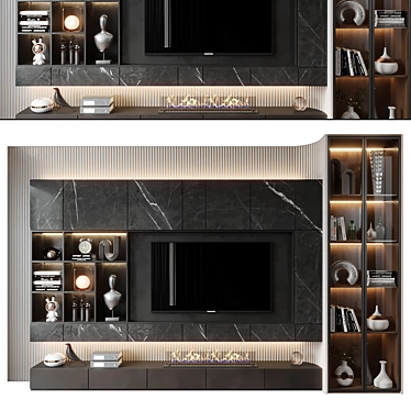 Modern TV Wall Shelf Decor 3D model image 1 