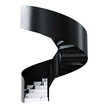 Modern Metal Stone Spiral Staircase 3D model image 1 