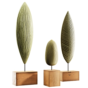 Modern Organic Sculpture Set 3D model image 1 