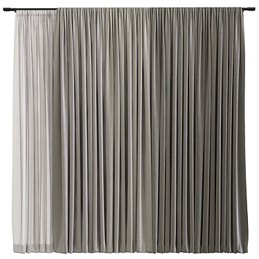  Origami-Inspired Curtain Design 3D model image 1 