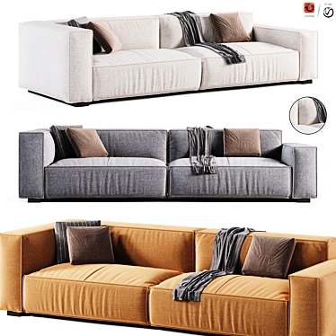 Modern Modular Leather Sofa by Radcliffe 3D model image 1 