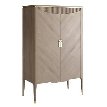 Italian Highboard Hinged Doors Bar 3D model image 1 