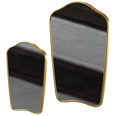 Elegant Gold Wall Mirrors 3D model image 1 