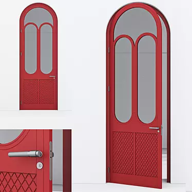 Corona-Rendered Aluminium Door Model 3D model image 1 