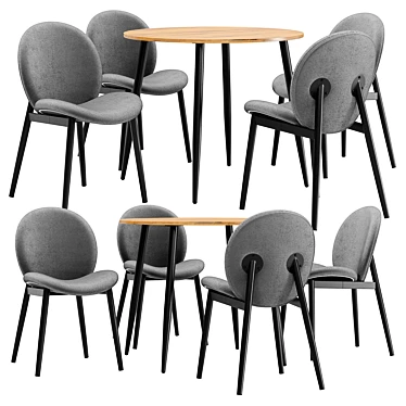 Modern Dining Set Tiole and Uranus 3D model image 1 