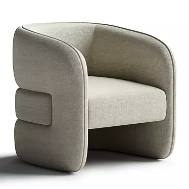 Modern Franklin Armchair 3D Model 3D model image 1 