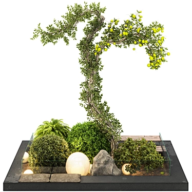 Garden Tree & Bush Set 153 3D model image 1 