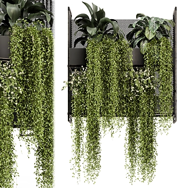 Metal Pot Hanging Plants Set 3D model image 1 