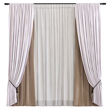 Meshed Curtain Design Concept 3D model image 1 