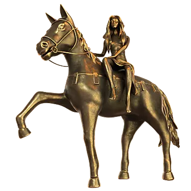 Elegant Lady on Horse 3D Model 3D model image 1 