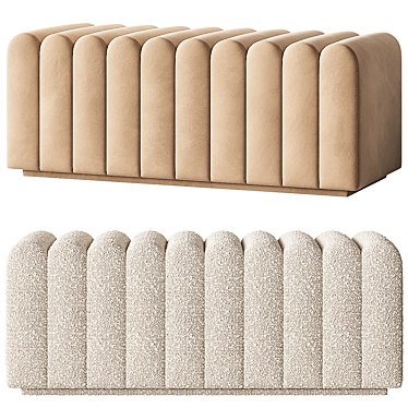 Modern Velvet Bente Bench 3D model image 1 
