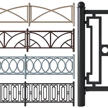 Polymer Pedestrian Guard Set 3D model image 1 