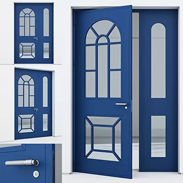 Sleek Aluminum Door Design 3D model image 1 