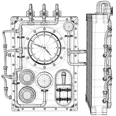 Vintage Industrial Steampunk Wall Clock 3D model image 1 