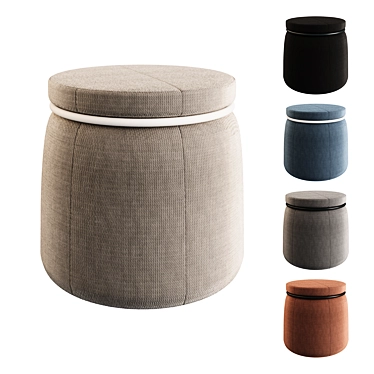 Collaborative and Versatile Pouf Stool 3D model image 1 