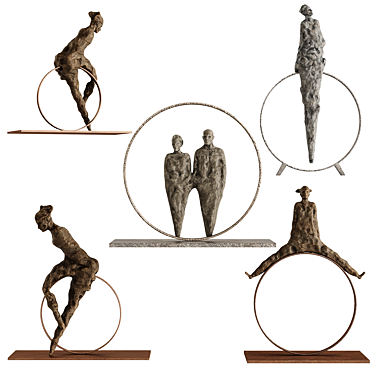 Modern Human Sculptures Set 3D model image 1 