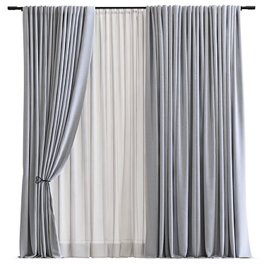 Meshed Curtain Design 3D model image 1 