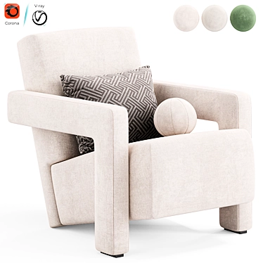 Modern Utrecht Armchair by Cassina 3D model image 1 