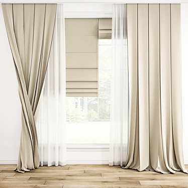 Polygonal Curtain Model Set 3D model image 1 