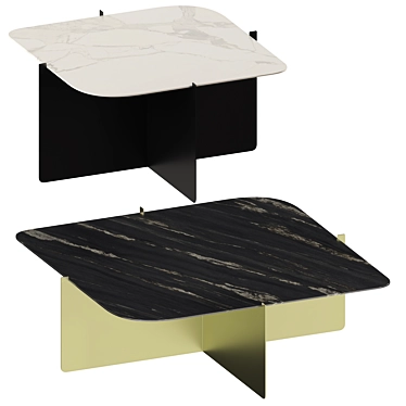 GIO Porcelain Coffee Table - Sleek Square Style 3D model image 1 