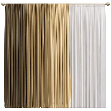 Designer Curtain Redesign Set 3D model image 1 