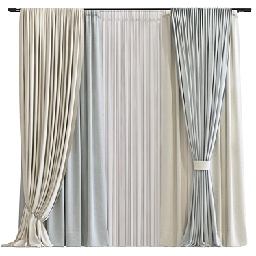 Folded Topology Design Curtain 3D model image 1 