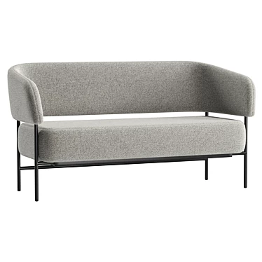 Modern Metal Fabric Small Sofa 3D model image 1 